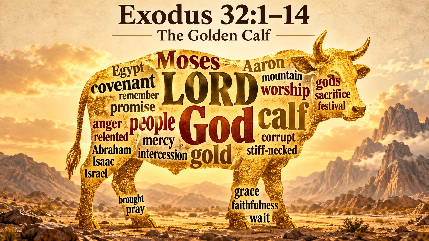 Exodus 32;1-14 word cloud